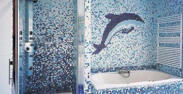 Купить мозаику из стекла для ванной 